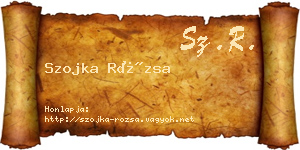 Szojka Rózsa névjegykártya
